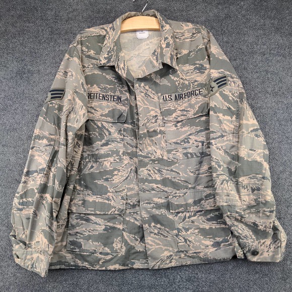 U.S. Air Force USAF Utility Coat Camo Green Size 44 Patches Pockets - Picture 2 of 15